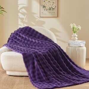 Purple Super Soft Flannel  Throw Blanket